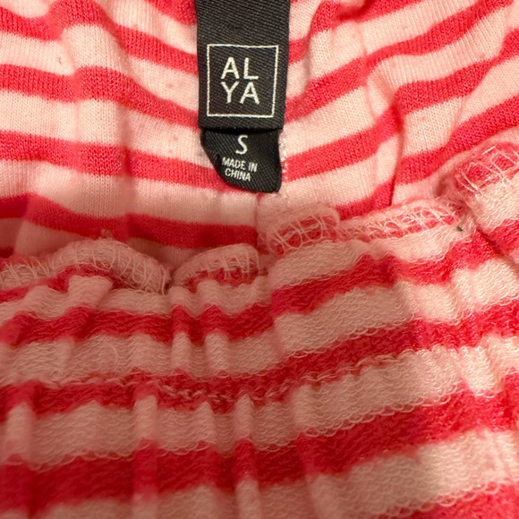 ALYA Pink White Stripe Lounge Shorts Drawstring Size S - Picture 3 of 3